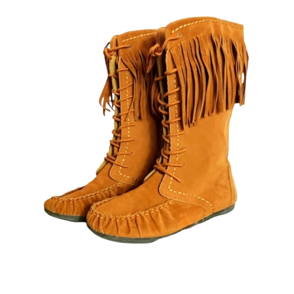 Rampage Suede Fringe Moccasins